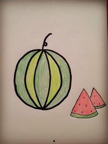 吃瓜孩子简笔画,童真视角下的欢乐瞬间